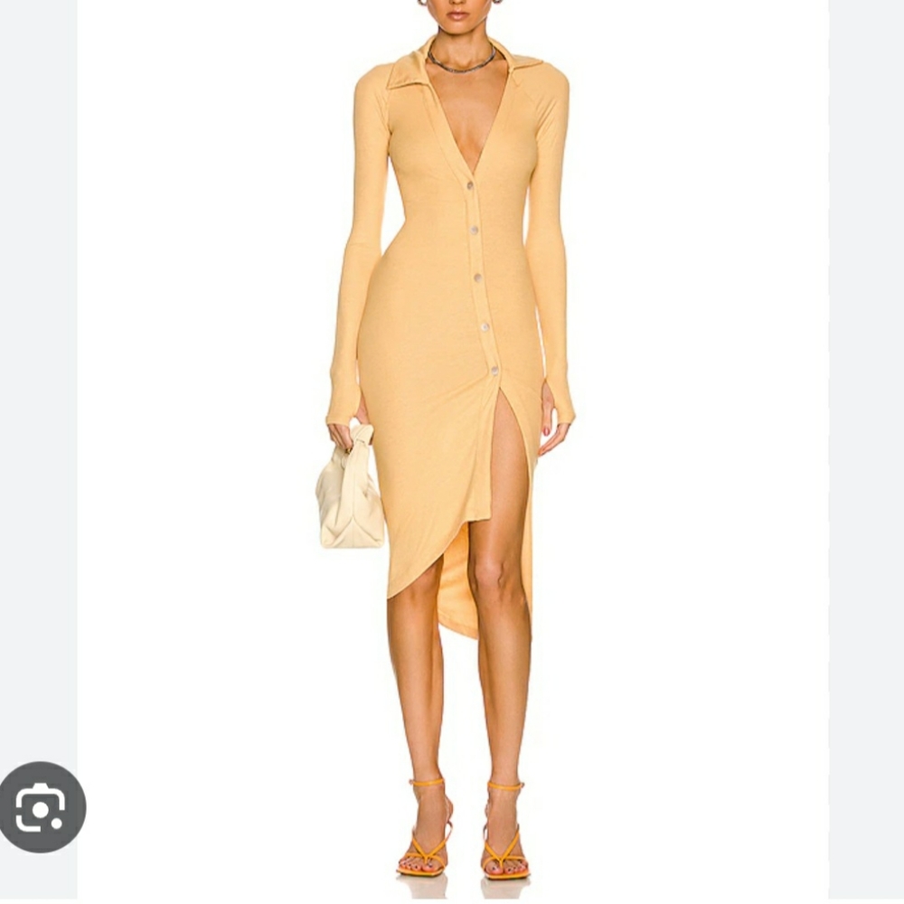 ALIX NYC Asymetric Lanett dress Beige Yellow XS